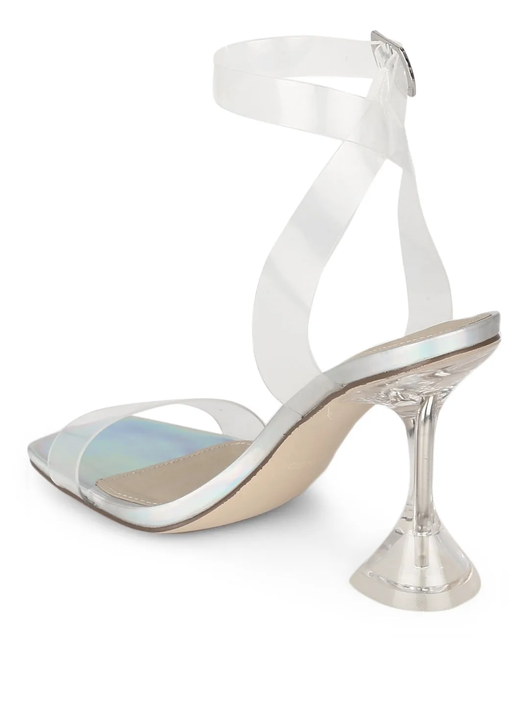 Silver Metallic PU iridescent Stiletto Heels