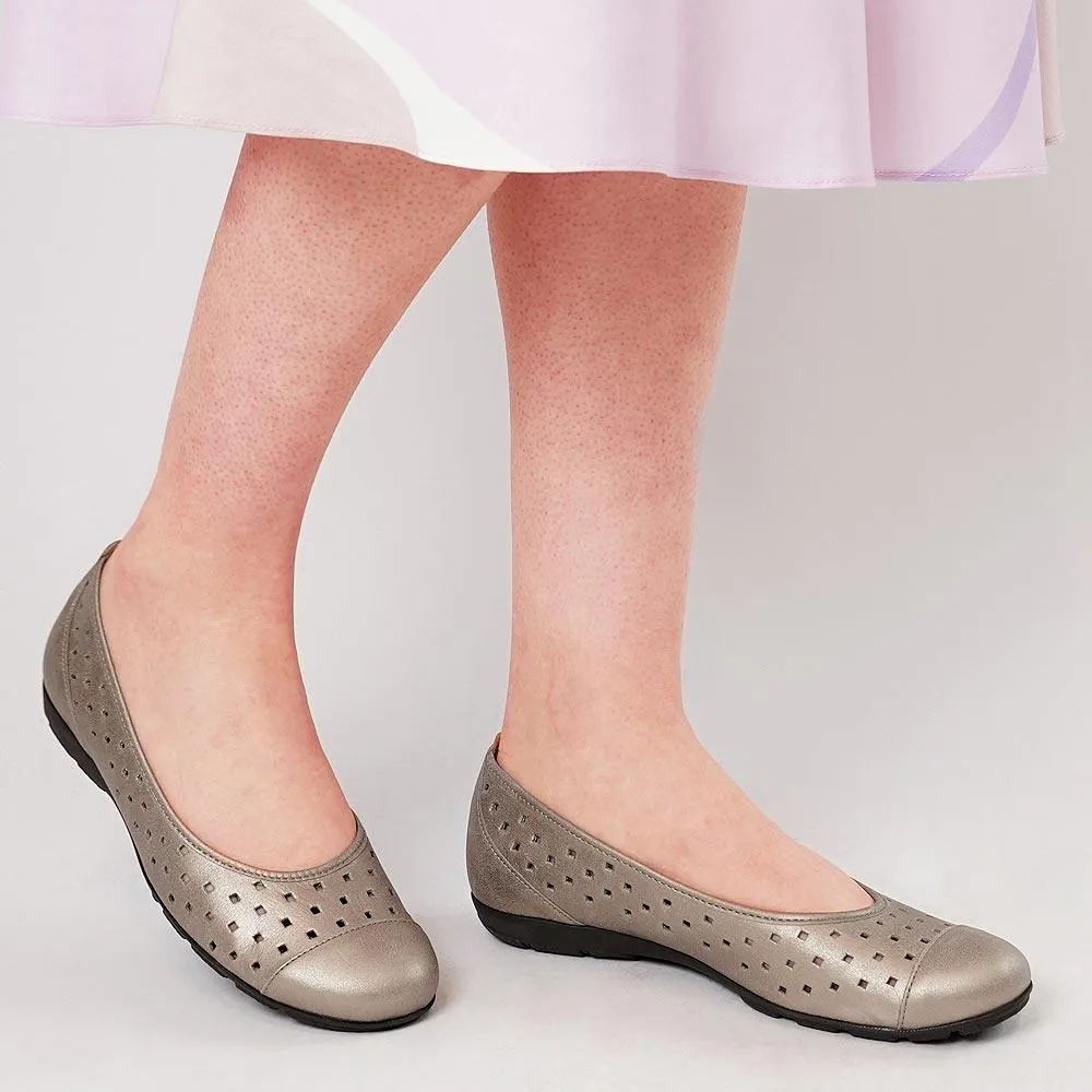 Skylar Metallic Leather Ballet Flats