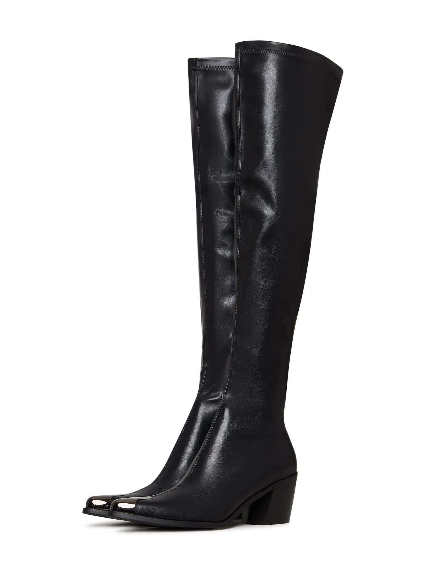 Sleek Leather Knee-High Boots