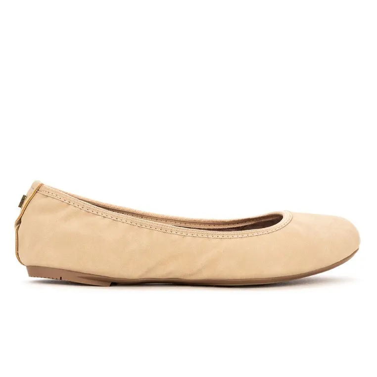 SOPHIA Ballet Flat Shoes - Sand Burnished Suede