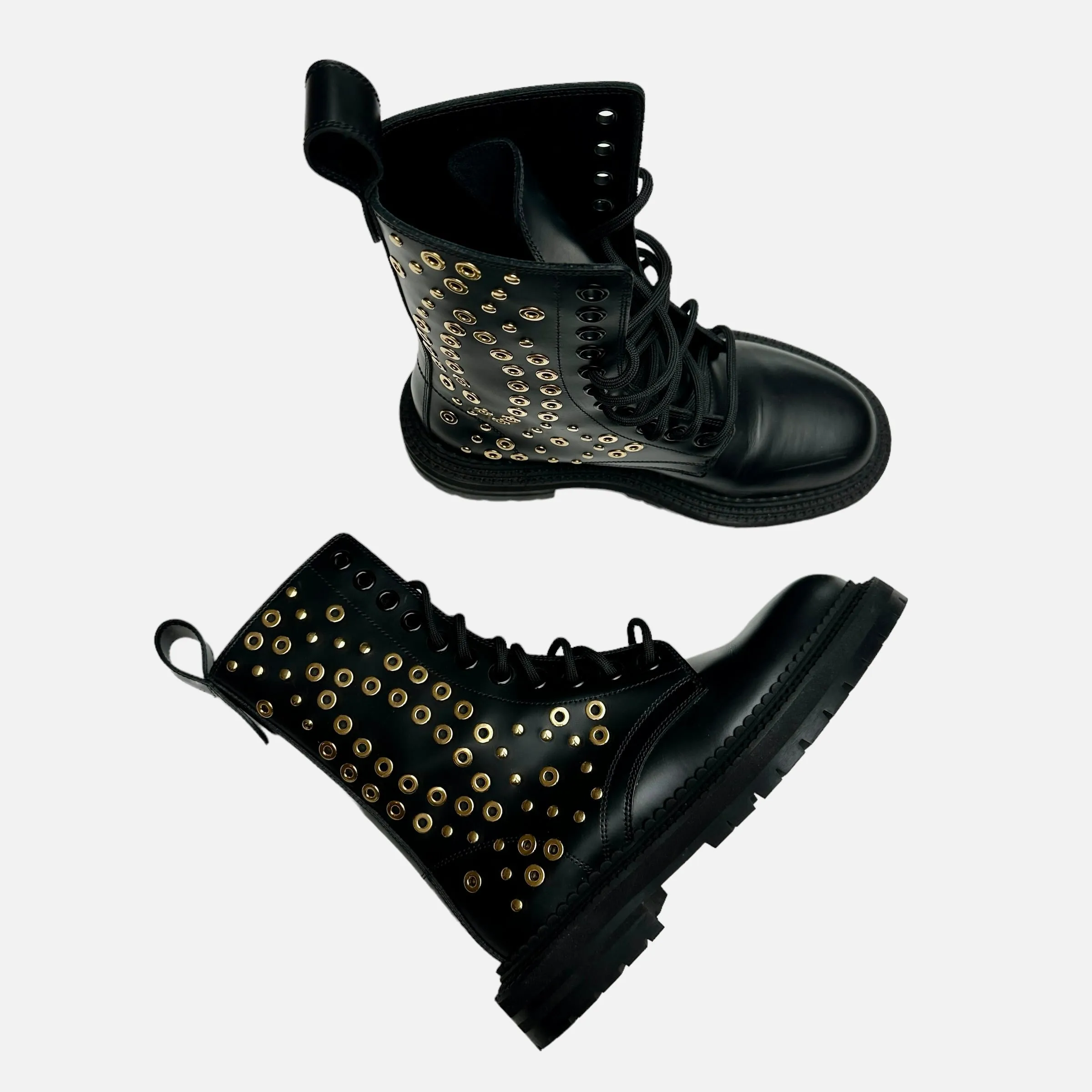 Studded Combat Boots - 7