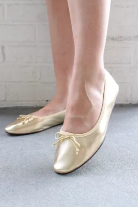 Swan Lake Ballet Flats In Gold