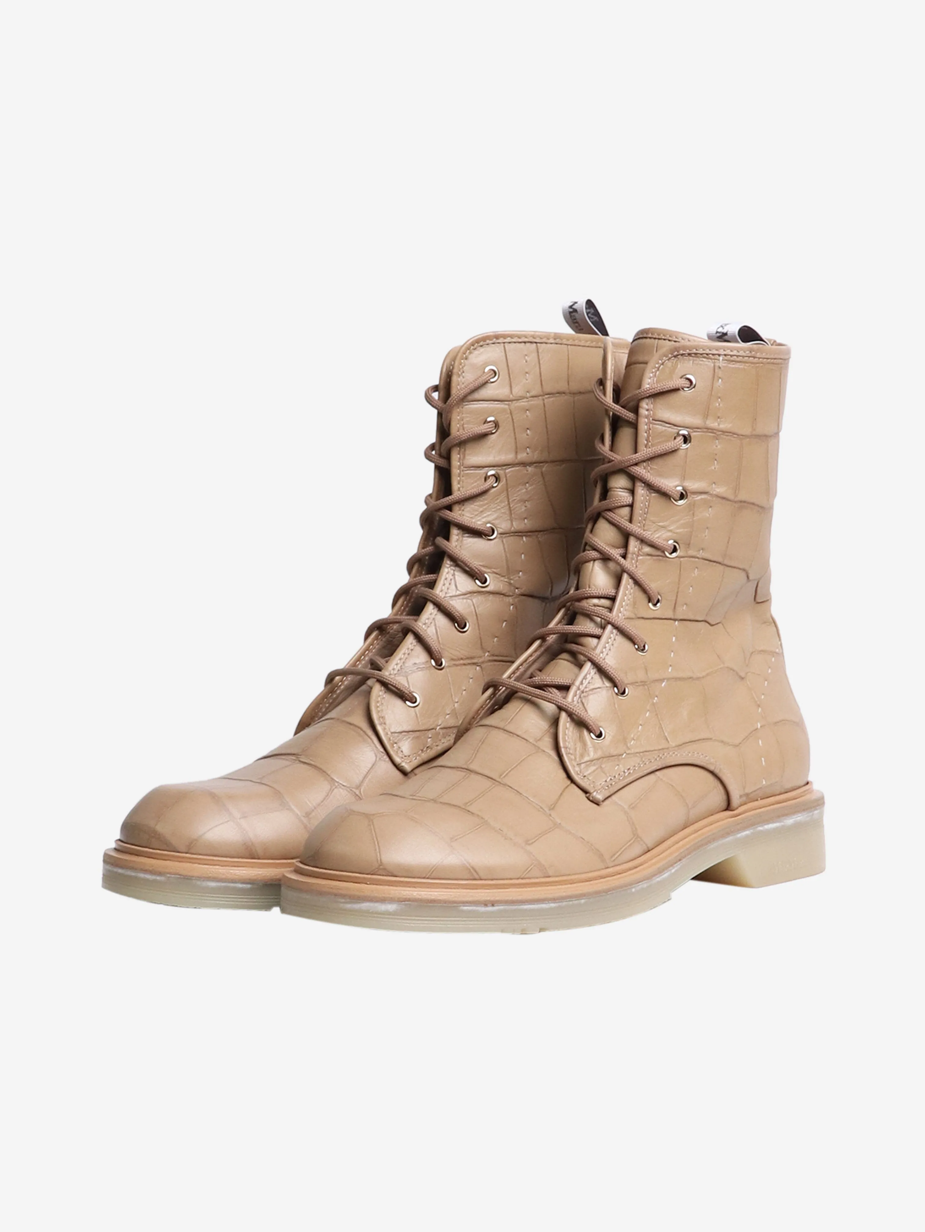 Tan Bly combat boots - size EU 40