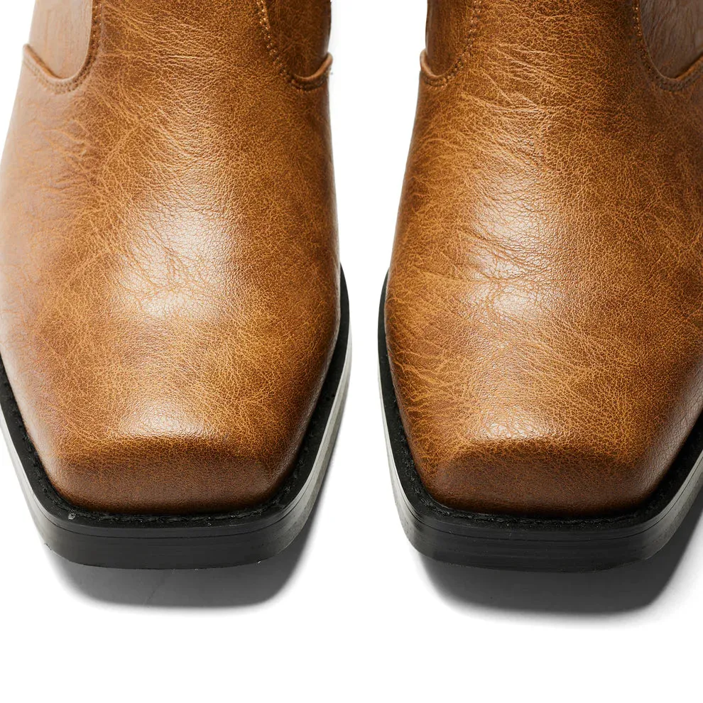 The Cavalry Men's Heeled Cowboy Boots - Brown Fade