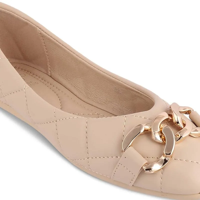 tresmode 239-NURIA Beige Women Flat Ballerina EU/36 UK/3