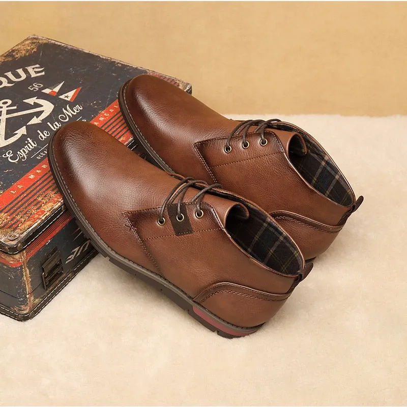 West Louis™ Men Casual Everyday Leather Ankle Boots