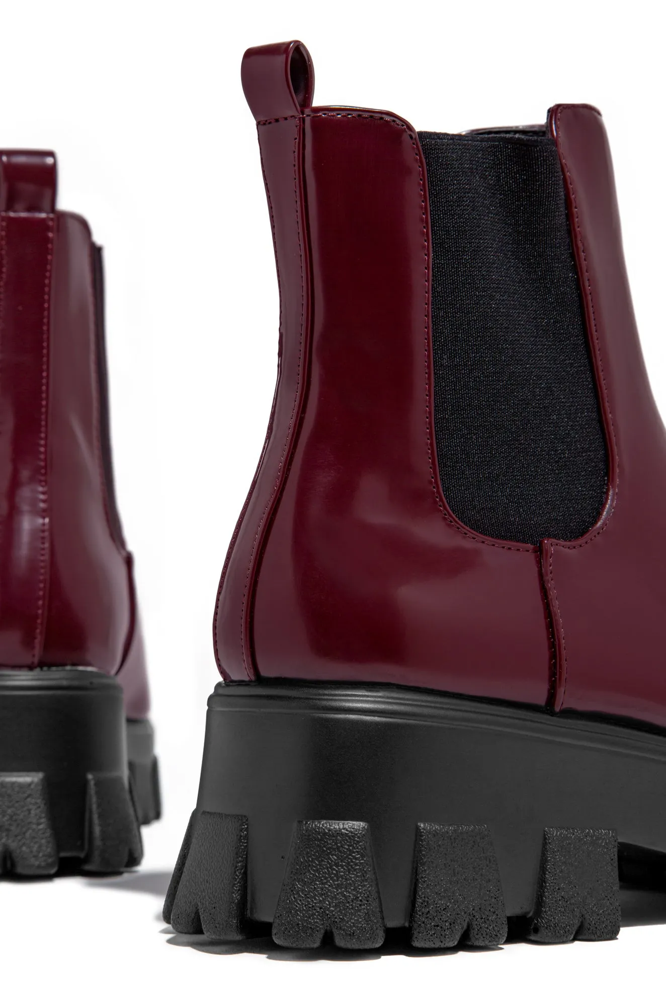 Zuzanna Combat Boots - Burgundy