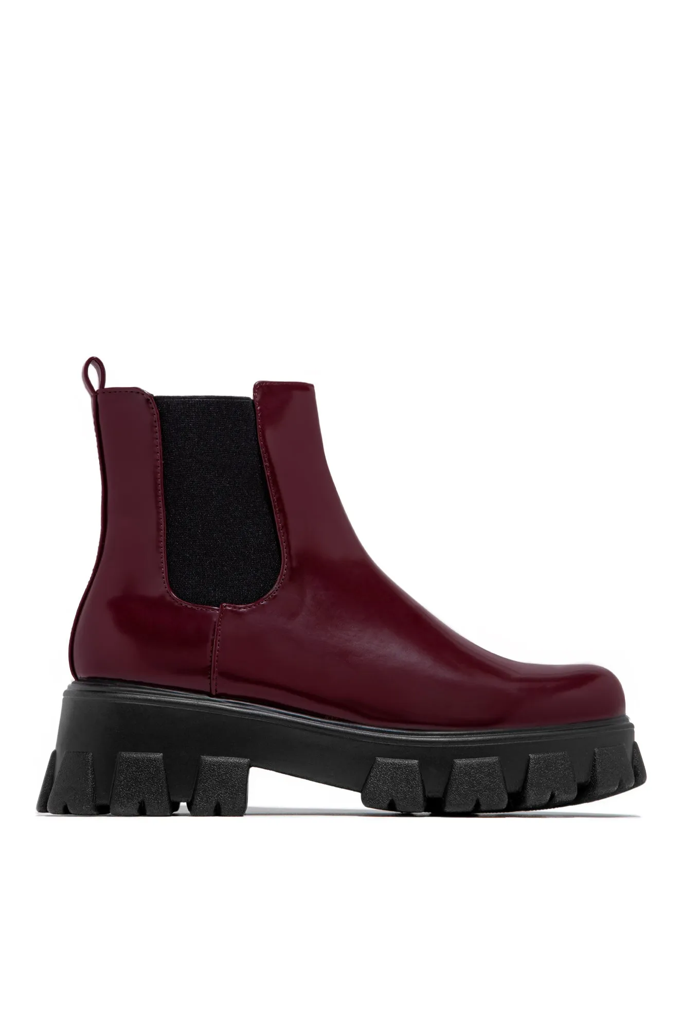 Zuzanna Combat Boots - Burgundy